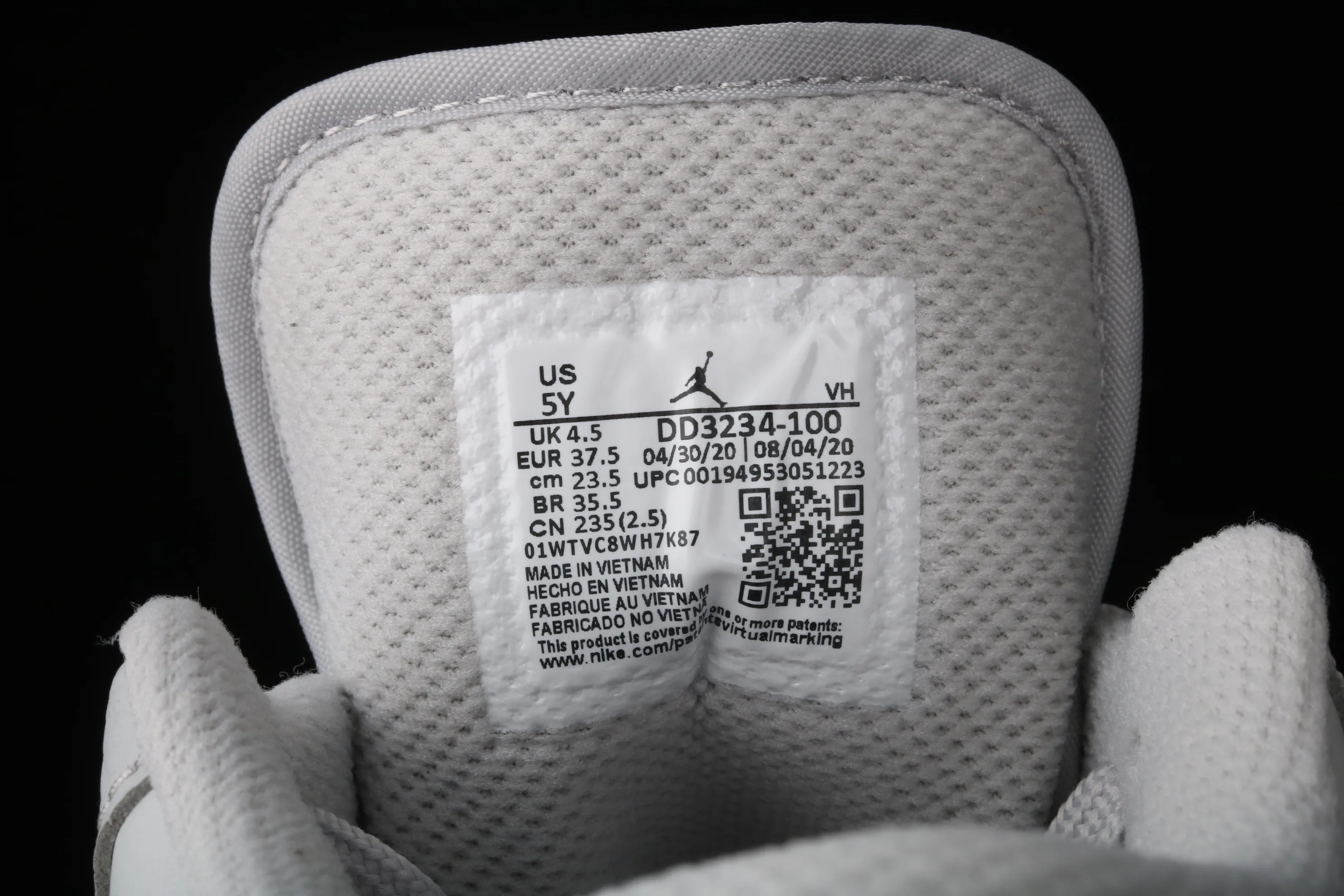 All categories Air Jordan Jordan series basketball shoes Air Jordan 1 Low G version pure original Air Jordan 1 Low GS AJ1 Joe 1 low-top white gray camouflage low-top basketball shoes DD3234-100